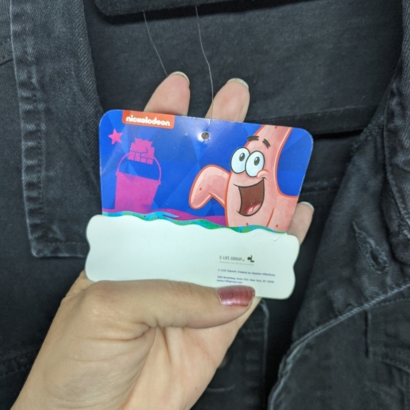 Nickelodeon Sponge Bob Unisex Black Jean Jacket L - Picture 4 of 8